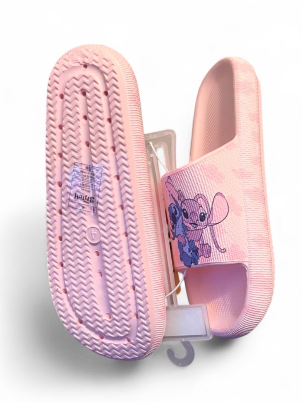 Kids Pink Slip-On Sandals with Cartoon Graphic